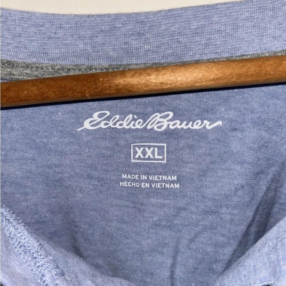 Men’s Eddie Bauer Blue Crew Neck Polo Shirt XXL - Picture 3 of 5
